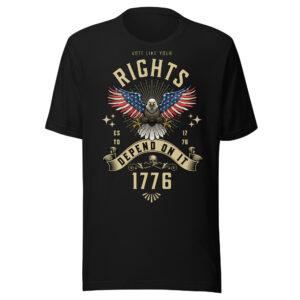 1776 Rights Eagle T-Shirt – Patriotic American Flag Freedom Tee