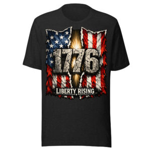 Patriotic 1776 Liberty Rising Flag T-Shirt