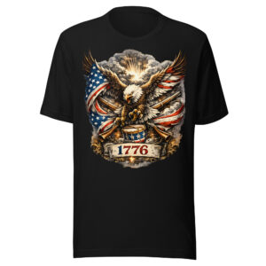 1776 Patriotic American Eagle Revolutionary War Graphic T-Shirt
