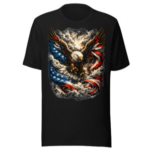 Majestic American Eagle Patriotic Flag T-Shirt | Vintage USA Freedom Graphic Tee
