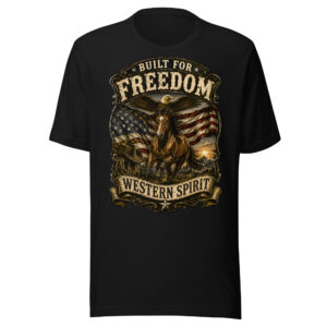 Built for Freedom Western Spirit Patriotic Horse T-Shirt